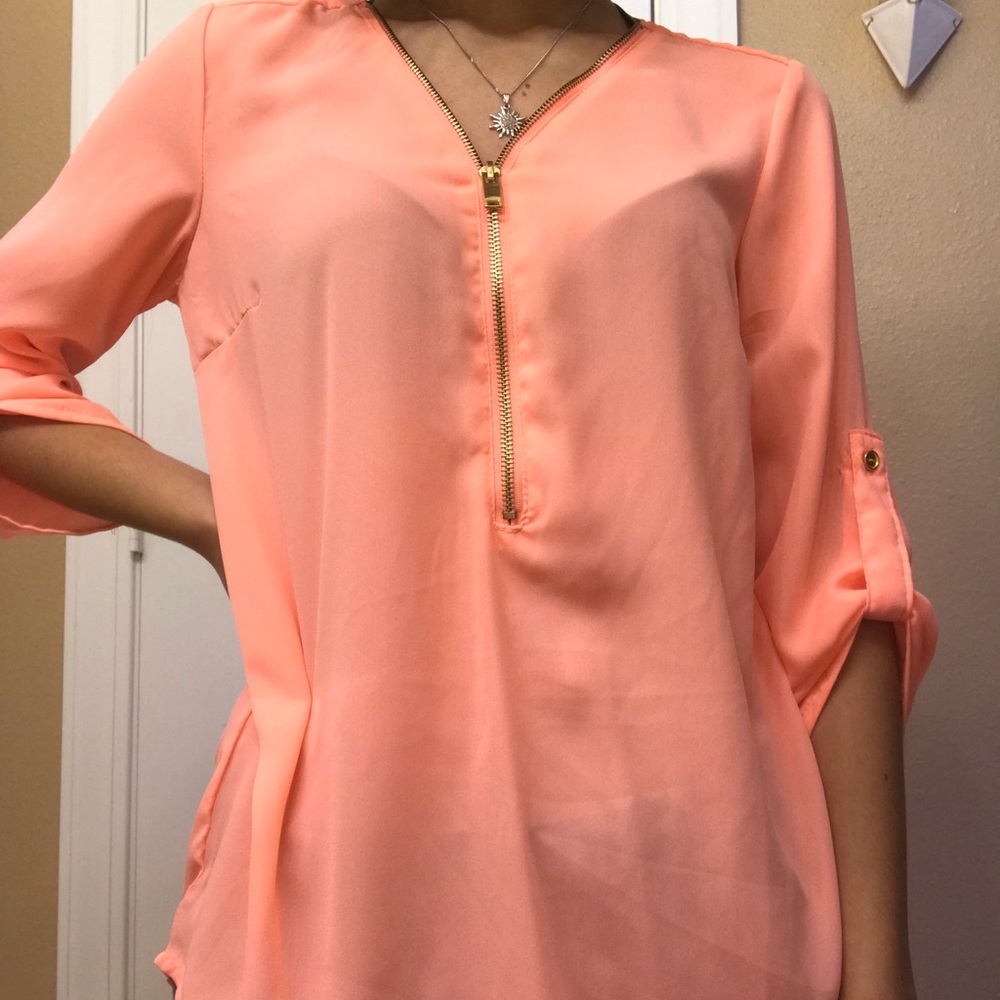 Bright coral shirt